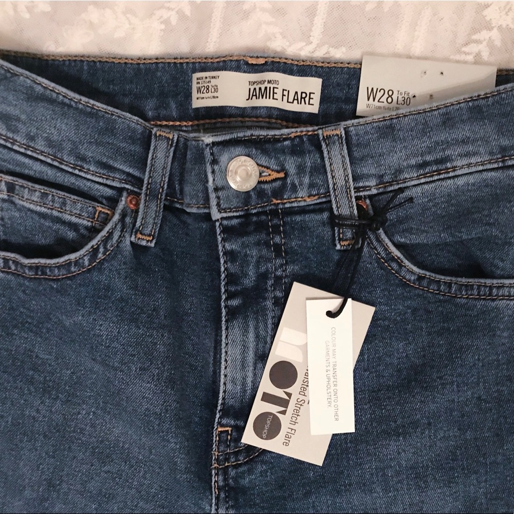 Topshop Jamie Jeans Mid Blue MOTO Flare (28x30)